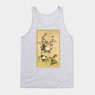 Cat, Flowers and Birds Tank Top